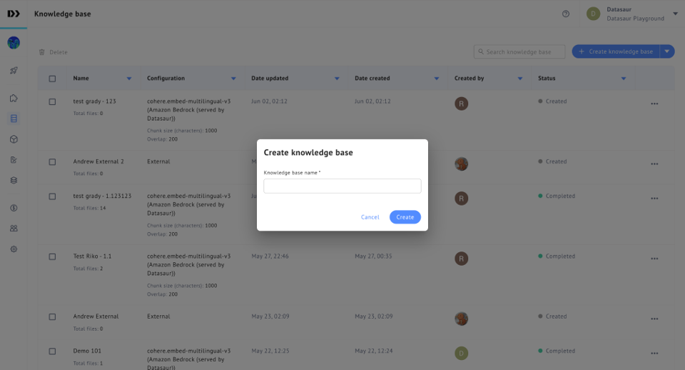 Create New Knowledge Base