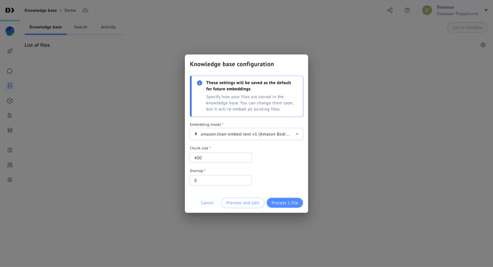Knowledge Base settings